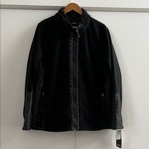 NWT Weatherproof Black Zip Front Fleece